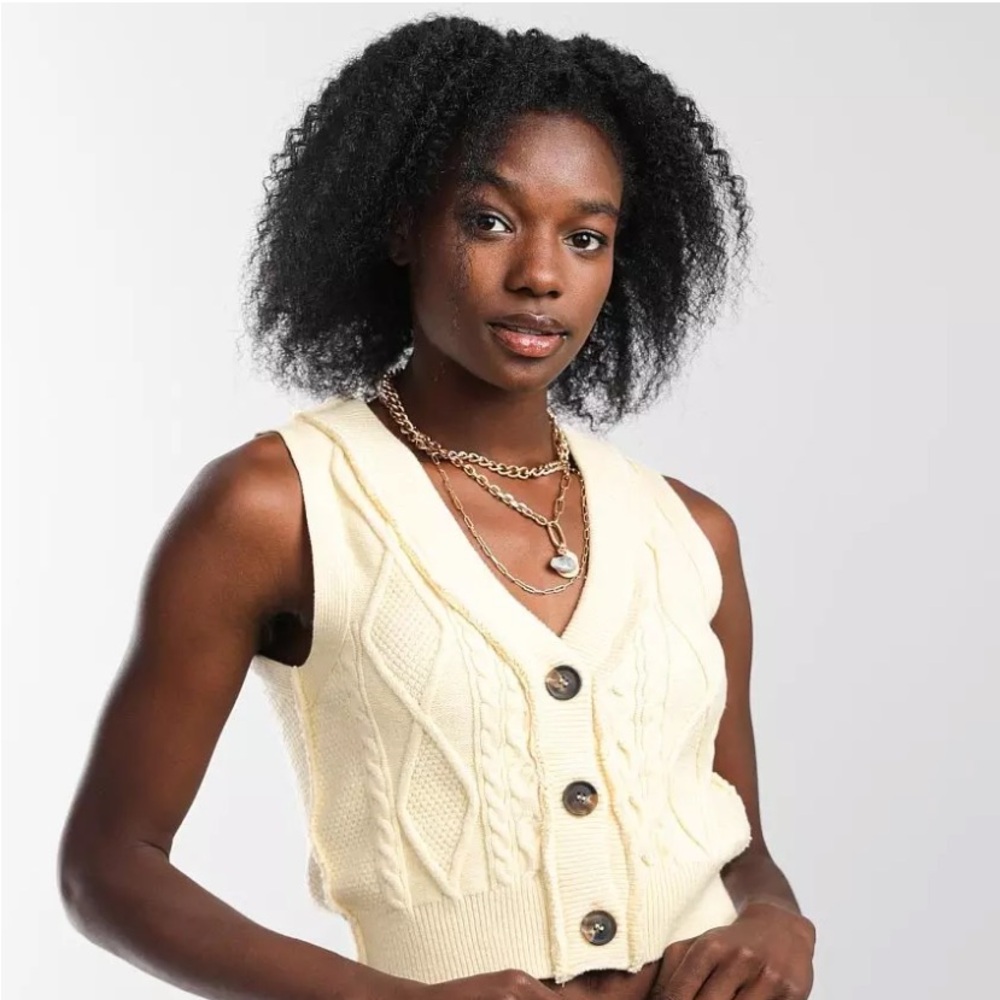 Free People Denson Vest Cable Knit